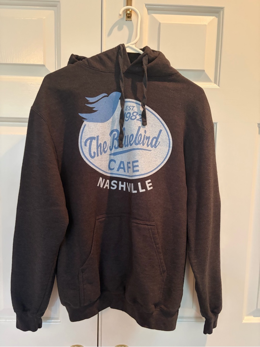 Tultex Black Hoodie With Light Blue Logo - The Bluebird Cafe Nashville
